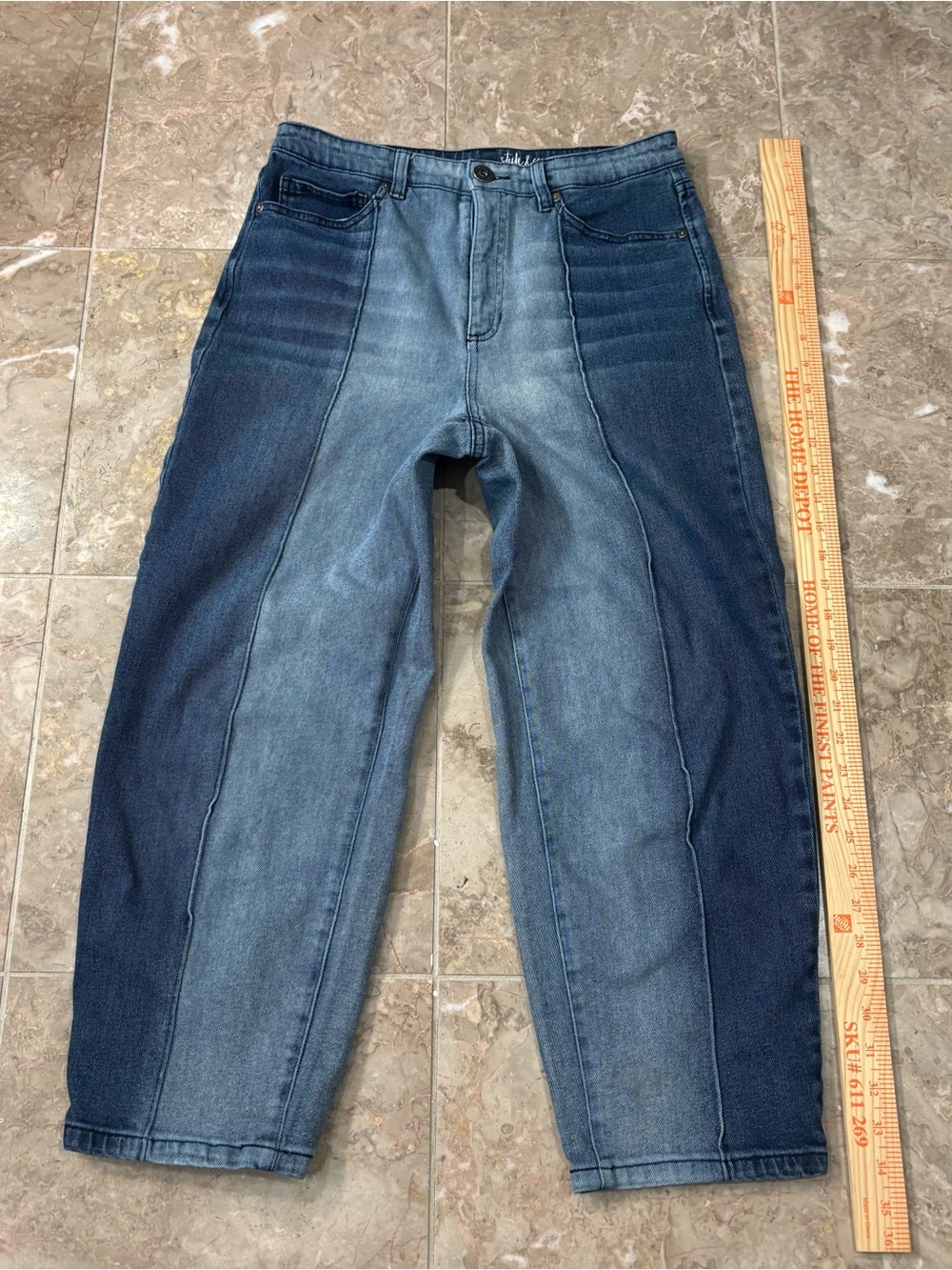 Two-Tone Blue Relaxed Jeans